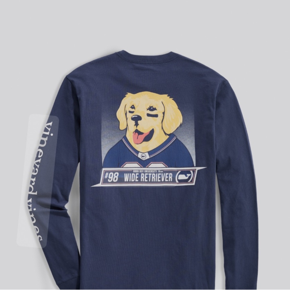 Vineyard Vines Blue long Sleeve Tee yellow lab